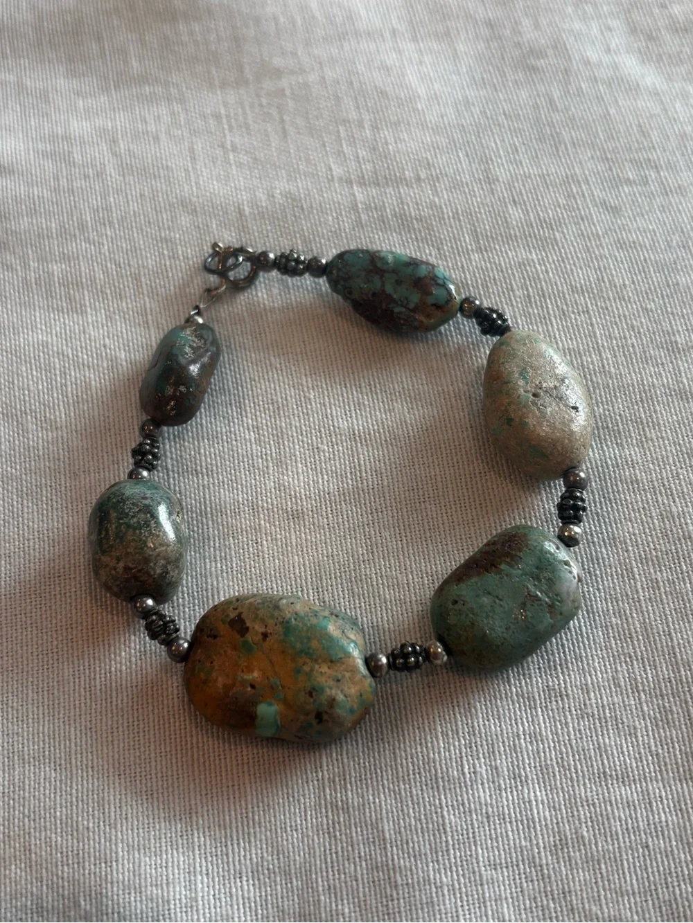 New Turquoise Stone Beaded Bracelet Rustic Boho Western Stretch Bracelet